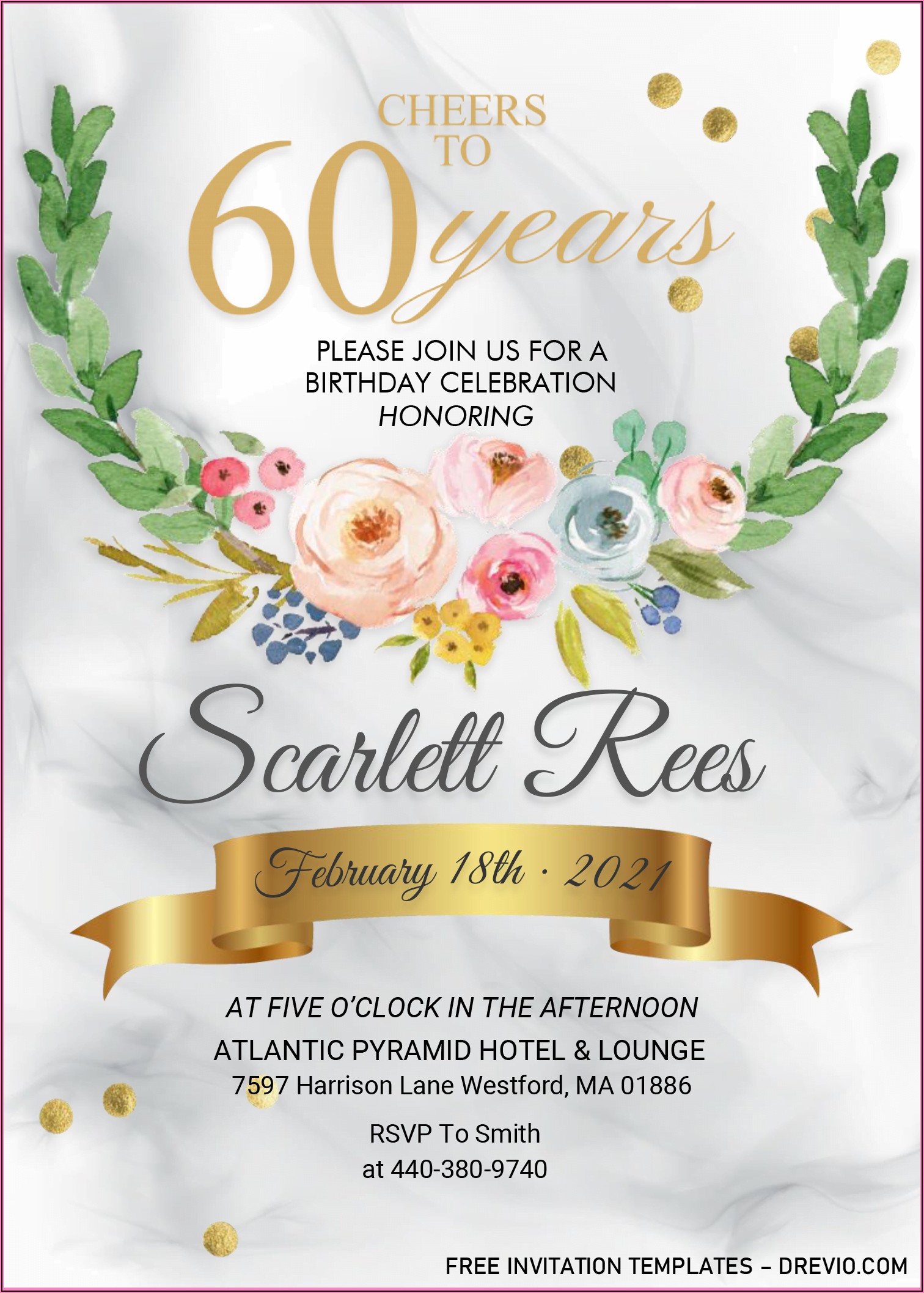 60th Birthday Invitation Card Sample