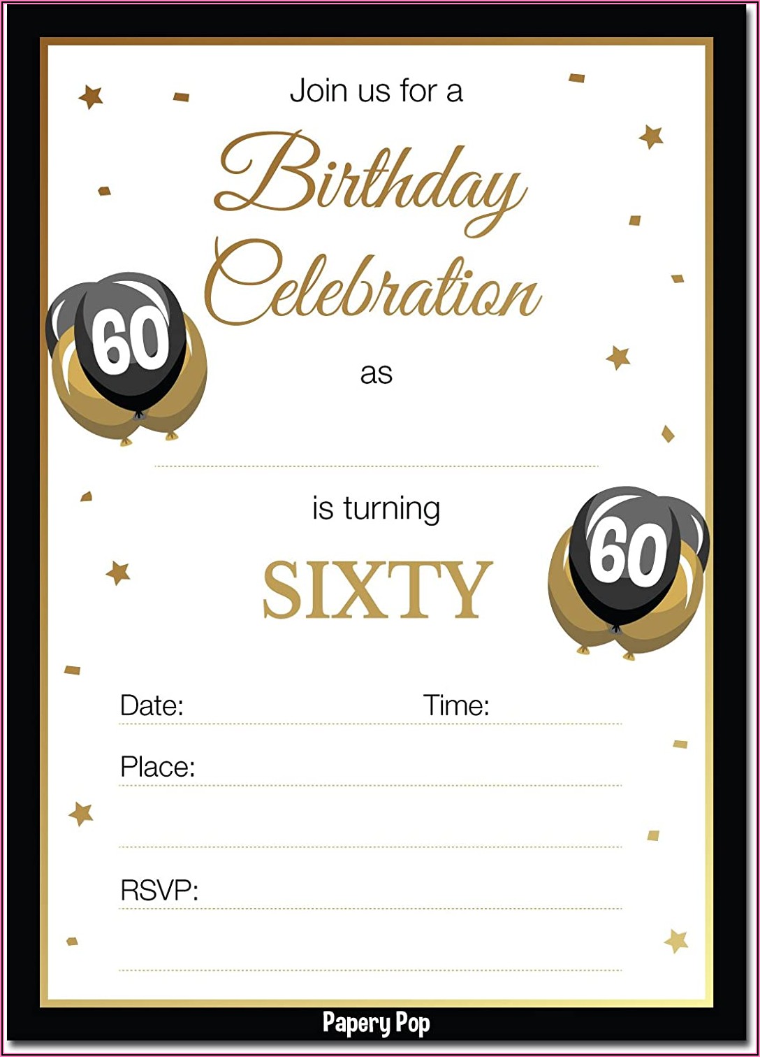 60th Birthday Invitations With Rsvp Cards
