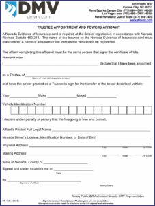Affidavit Death Of Trustee Form Nevada