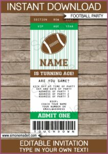 Afl Football Invitations Templates Free