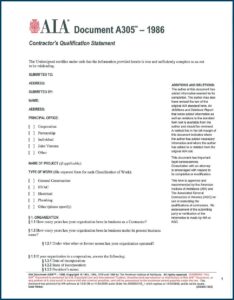 Aia Subcontractor Prequalification Form