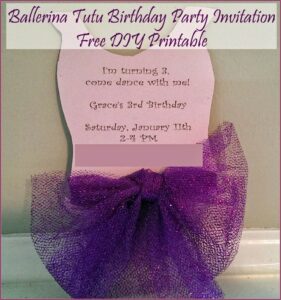 Ballerina Tutu Invitation Template