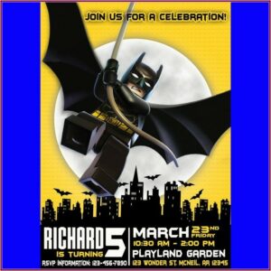Batman Birthday Invitation Card