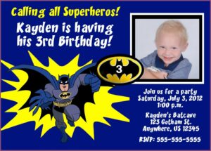 Batman Invitation Card Layout