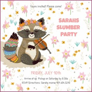 Birthday Sleepover Party Invitation Template