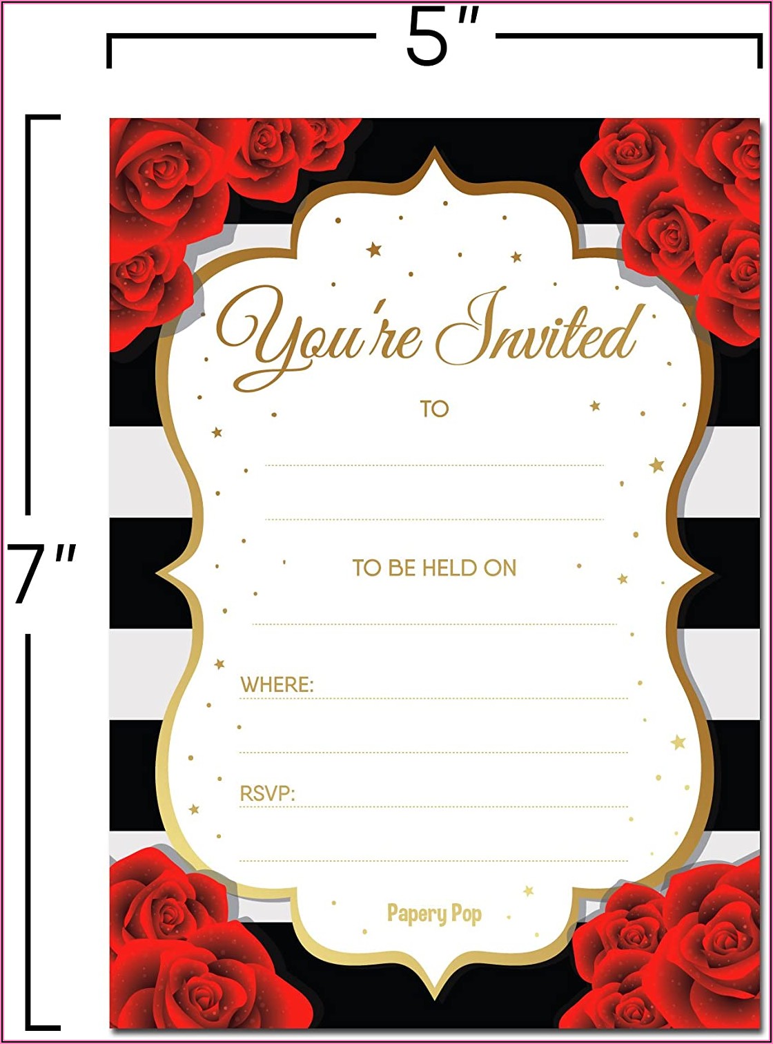Black And Red Bridal Shower Invitation Templates