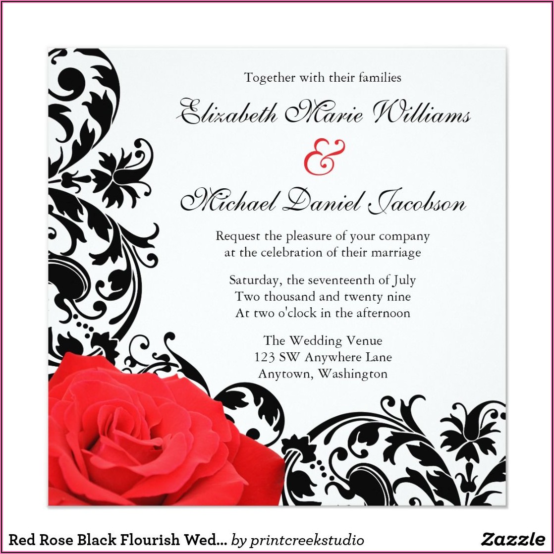 Black And Red Wedding Invitation Templates