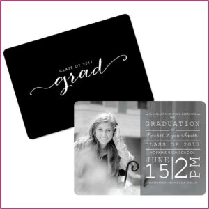 Black And White Graduation Photo Invitations