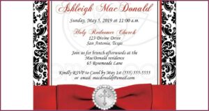 Black Red Silver Wedding Invitation Templates