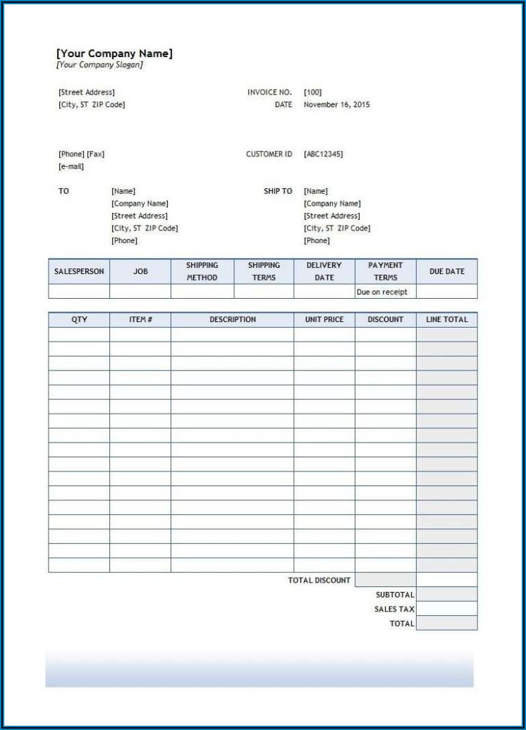 Blank Purchase Order Template