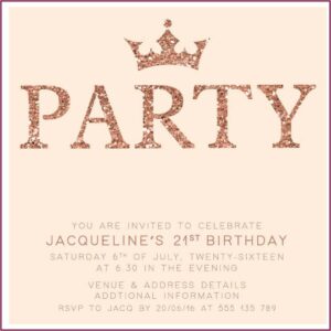 Blank Rose Gold Invitation Template
