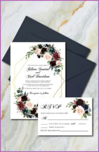Burgundy Flower Invitation Template