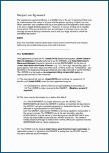 Car Loan Agreement Template Pdf