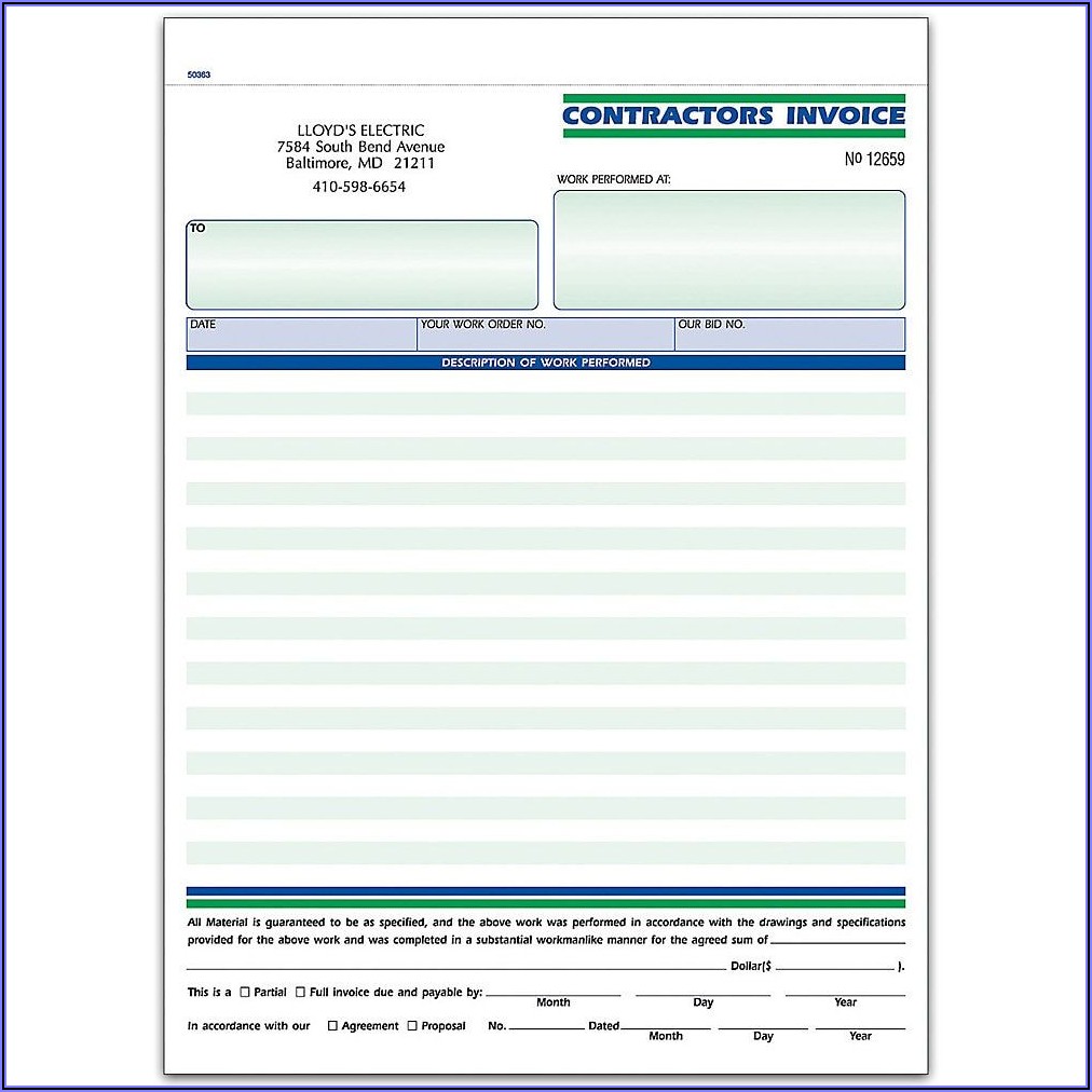 Carbonless Business Invoice Forms