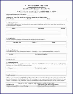 Church Budget Forms