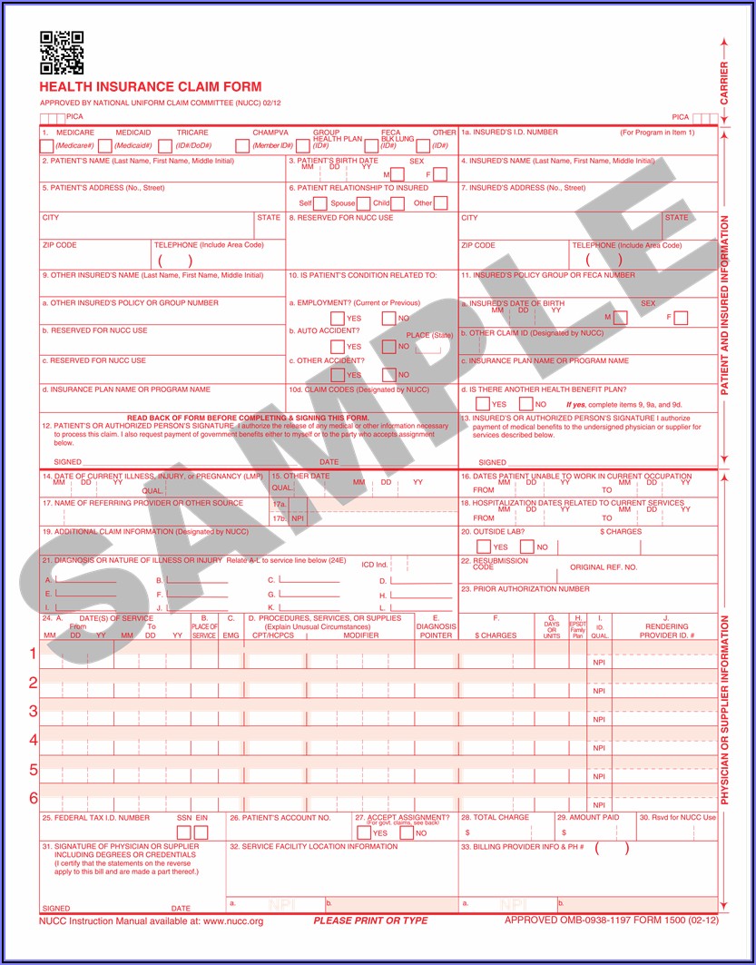 Cms Hcfa 1500 Form Download