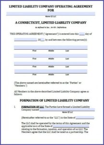 Ct Secretary Of State Llc Forms