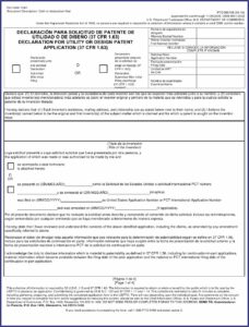 Declaration For Utility Or Design Patent Application Form