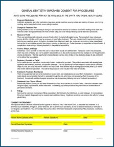 Dental Crown Cementation Consent Form