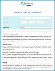 Dental Crown Consent Form