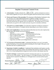 Dental Crown Delivery Consent Form