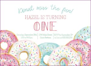 Donut Grow Up First Birthday Invitations