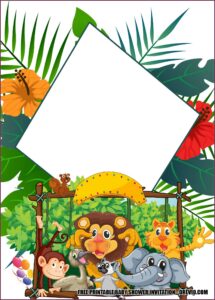 Editable Jungle Birthday Invitation Template Free