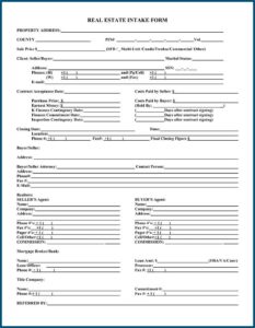 Estate Planning Intake Form Template