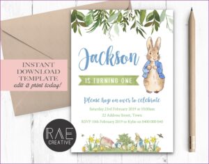 Etsy Peter Rabbit Birthday Invitations