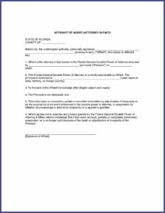 Florida General Power Of Attorney Form Pdf