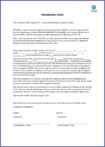 Formal Promissory Note Sample