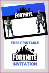 Fortnite Birthday Party Invitations Printable
