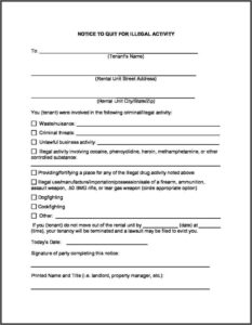 Free 90 Day Notice To Vacate Form California