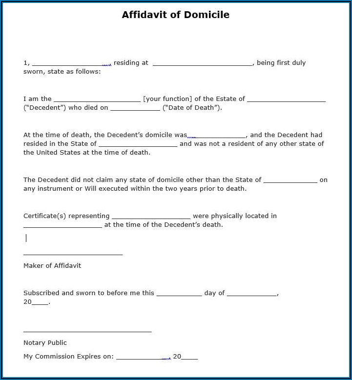 Free Affidavit Form Download