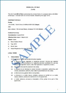 Free Boat Bill Of Sale Template
