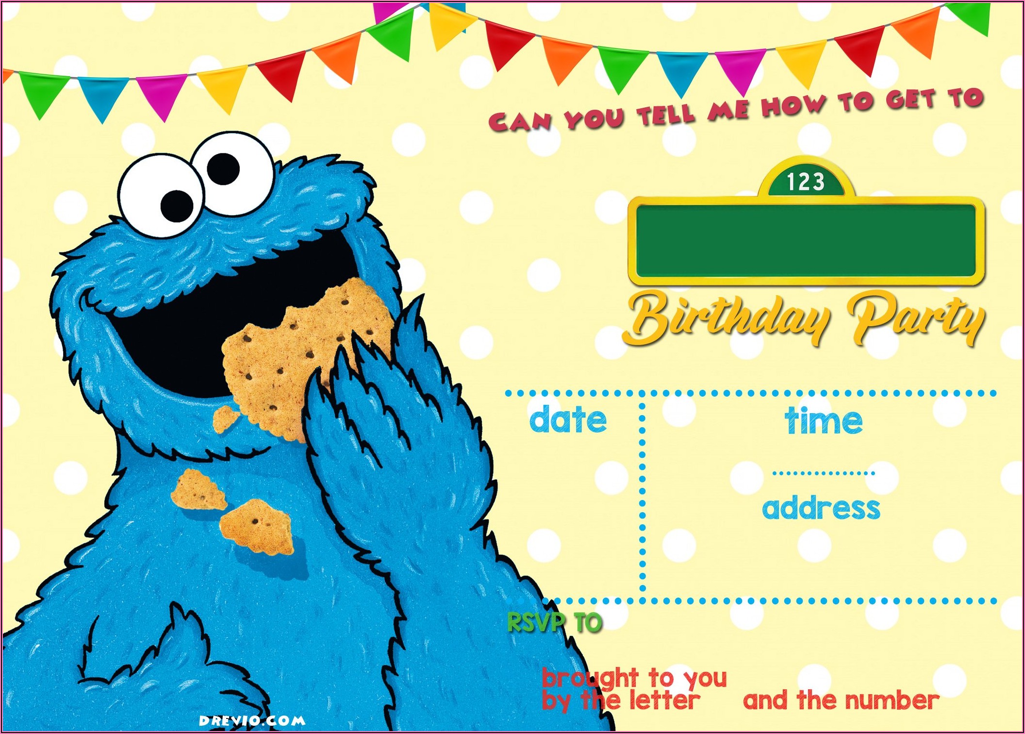 Free Online Cookie Monster Invitations