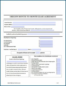 Free Oregon Lease Agreement Template