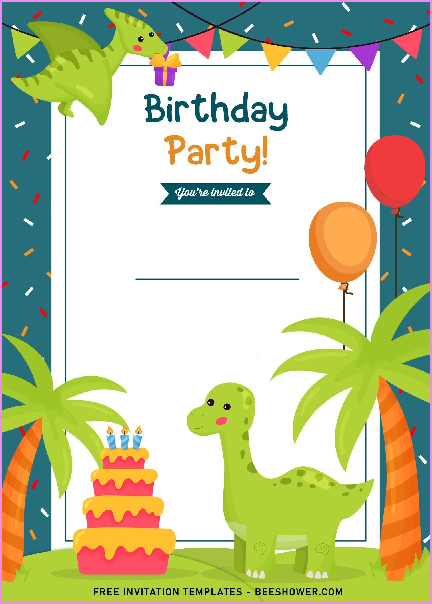 Free Printable Dino Birthday Invitations
