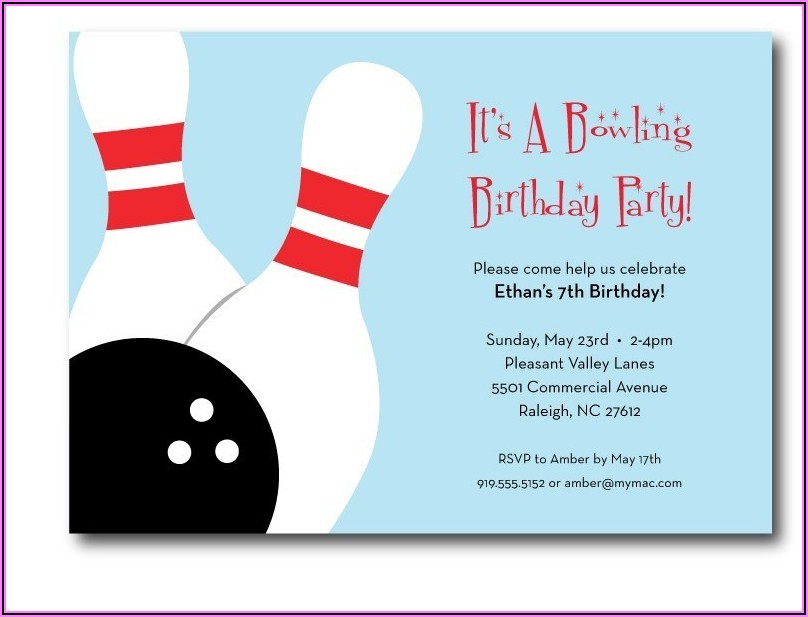 Free Printable Girl Bowling Birthday Party Invitations