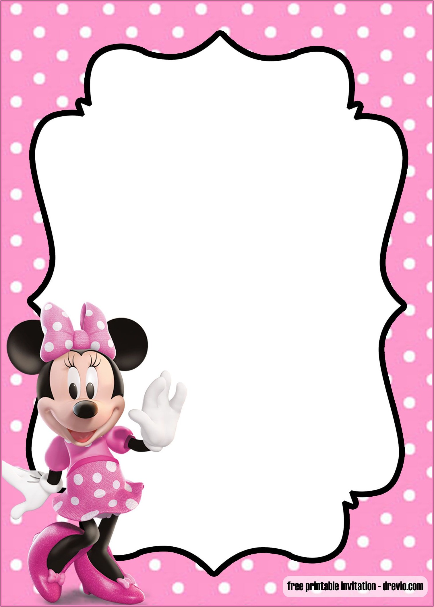 Free Printable Minnie Mouse Birthday Party Invitations