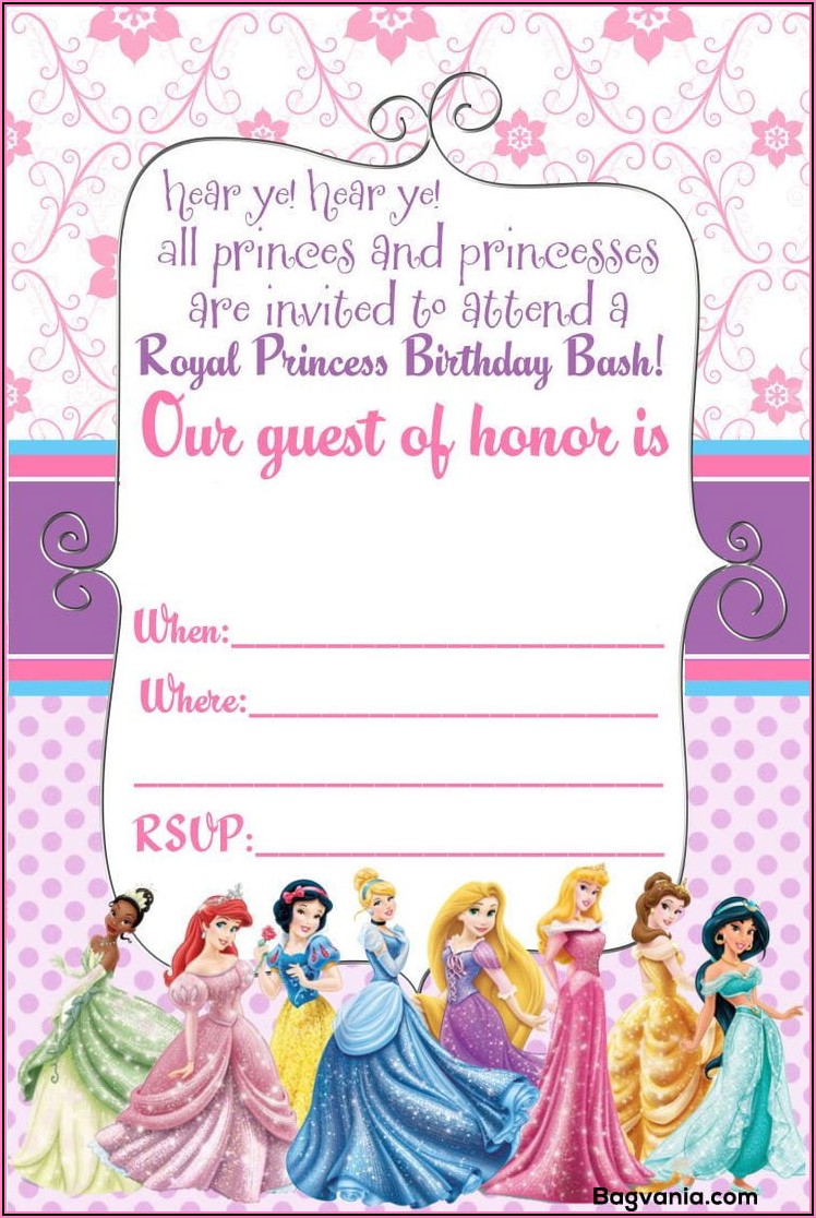 Free Printable Princess Birthday Invitations