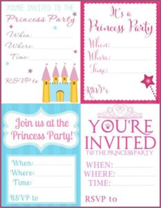 Free Printable Princess Party Invitations