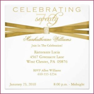 Free Template 70th Birthday Invitation Template Word