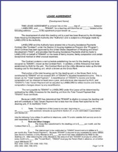 Hud Rental Lease Form
