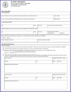 Id Theft Affidavit Form
