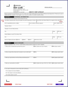 Identity Theft Affidavit Form Pdf