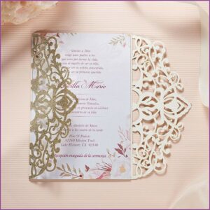 Laser Cut Floral Wedding Invitation