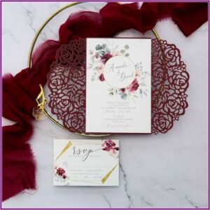 Laser Cut Floral Wedding Invitations