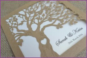 Laser Cut Tree Wedding Invitation Template