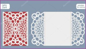 Laser Cut Wedding Invitation Card Template Vector